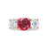 LEANORA - Round Ruby 18k Rose Gold Trilogy Engagement Ring Lily Arkwright