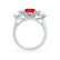 LEANORA - Round Ruby 950 Platinum Trilogy Engagement Ring Lily Arkwright