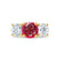 LEANORA - Round Ruby 18k Yellow Gold Trilogy Engagement Ring Lily Arkwright