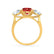 LEANORA - Round Ruby 18k Yellow Gold Trilogy Engagement Ring Lily Arkwright