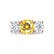 LEANORA - Round Yellow Sapphire 18k Rose Gold Trilogy Engagement Ring Lily Arkwright