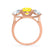 LEANORA - Round Yellow Sapphire 18k Rose Gold Trilogy Engagement Ring Lily Arkwright