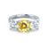 LEANORA - Round Yellow Sapphire 18k White Gold Trilogy Engagement Ring Lily Arkwright