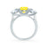LEANORA - Round Yellow Sapphire 18k White Gold Trilogy Engagement Ring Lily Arkwright