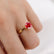 LOTTIE - Round Ruby Solitaire Engagement Ring 18k Rose Gold