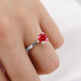 LOTTIE - Chatham® Round Ruby Solitaire Engagement Ring 950 Platinum