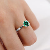 LOTTIE - Chatham® Round Emerald Solitaire Engagement Ring 950 Platinum