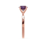 LOTTIE - Chatham® Round Alexandrite Solitaire Engagement Ring 18k Rose Gold