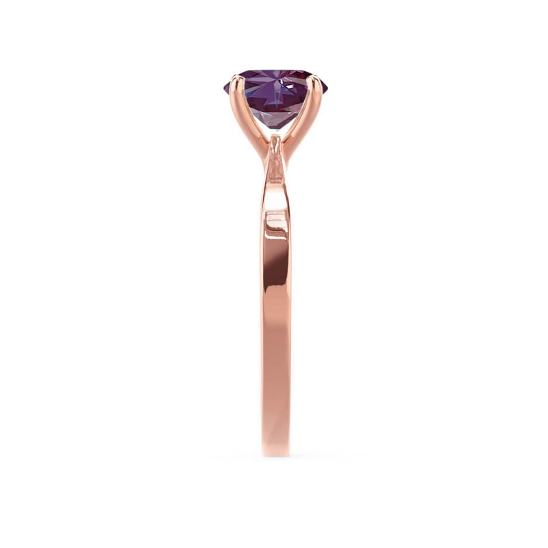 LOTTIE - Chatham® Round Alexandrite Solitaire Engagement Ring 18k Rose Gold