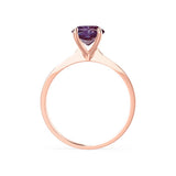 LOTTIE - Chatham® Round Alexandrite Solitaire Engagement Ring 18k Rose Gold