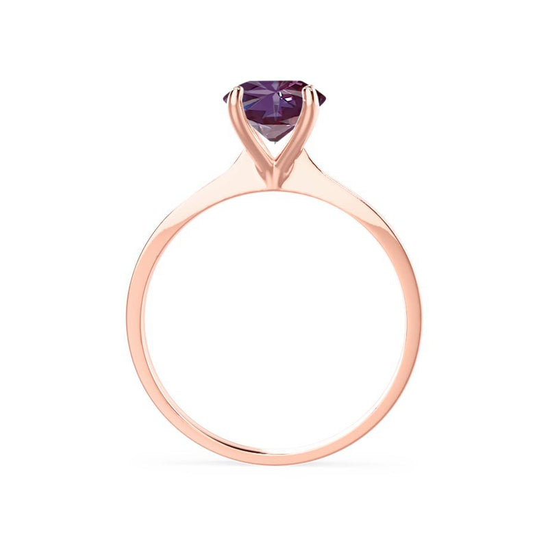 LOTTIE - Chatham® Round Alexandrite Solitaire Engagement Ring 18k Rose Gold