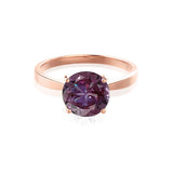 LOTTIE - Chatham® Round Alexandrite Solitaire Engagement Ring 18k Rose Gold