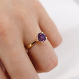 LOTTIE - Chatham® Round Alexandrite Solitaire Engagement Ring 18k Rose Gold