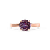 LOTTIE - Chatham® Round Alexandrite Solitaire Engagement Ring 18k Rose Gold