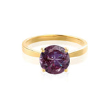LOTTIE - Chatham® Round Alexandrite Solitaire Engagement Ring 18k Yellow Gold