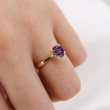 LOTTIE - Chatham® Round Alexandrite Solitaire Engagement Ring 18k Yellow Gold