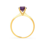 LOTTIE - Chatham® Round Alexandrite Solitaire Engagement Ring 18k Yellow Gold