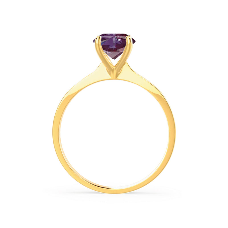 LOTTIE - Chatham® Round Alexandrite Solitaire Engagement Ring 18k Yellow Gold