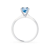 LOTTIE - Chatham® Round Aqua Spinel Solitaire Engagement Ring 950 Platinum