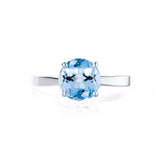 LOTTIE - Chatham® Round Aqua Spinel Solitaire Engagement Ring 950 Platinum