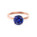 LOTTIE - Round Blue Sapphire Solitaire Engagement Ring 18k Rose Gold