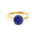 LOTTIE - Round Blue Sapphire Solitaire Engagement Ring 18k Yellow Gold