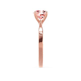 LOTTIE - Chatham® Round Champagne True Sapphire Solitaire Engagement Ring 18k Rose Gold