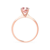 LOTTIE - Chatham® Round Champagne True Sapphire Solitaire Engagement Ring 18k Rose Gold