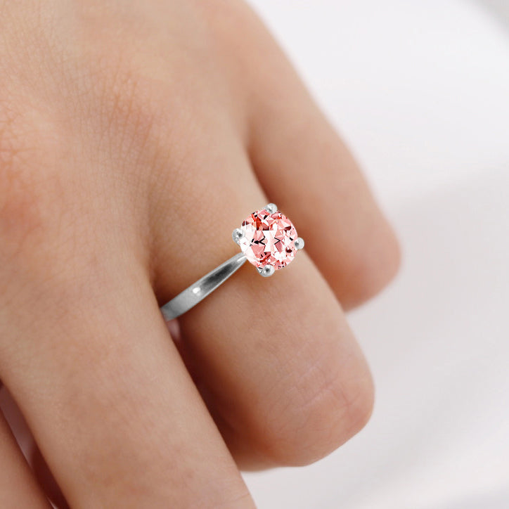 LOTTIE - Chatham® Round Champagne True Sapphire Solitaire Engagement Ring 950 Platinum
