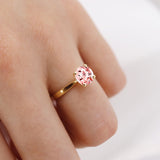 LOTTIE - Chatham® Round Champagne True Sapphire Solitaire Engagement Ring 18k Yellow Gold