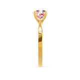LOTTIE - Chatham® Round Champagne True Sapphire Solitaire Engagement Ring 18k Yellow Gold