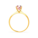 LOTTIE - Chatham® Round Champagne True Sapphire Solitaire Engagement Ring 18k Yellow Gold