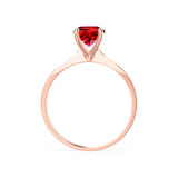 LOTTIE - Chatham® Round Ruby Solitaire Engagement Ring 18k Rose Gold