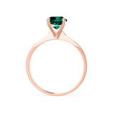 LOTTIE - Chatham® Round Emerald Solitaire Engagement Ring 18k Rose Gold