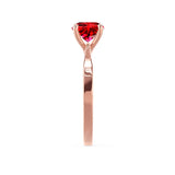 LOTTIE - Chatham® Round Ruby Solitaire Engagement Ring 18k Rose Gold