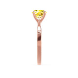 LOTTIE - Chatham® Round Yellow Sapphire Solitaire Engagement Ring 18k Rose Gold