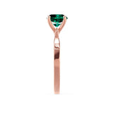 LOTTIE - Chatham® Round Emerald Solitaire Engagement Ring 18k Rose Gold