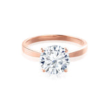LOTTIE - Round Moissanite 18K Rose Gold 4 Prong Tulip Solitaire Ring