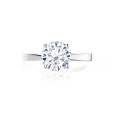 LOTTIE -  Outlet 2.26ct Round Moissanite 950 Platinum 4 Prong Tulip Solitaire Ring