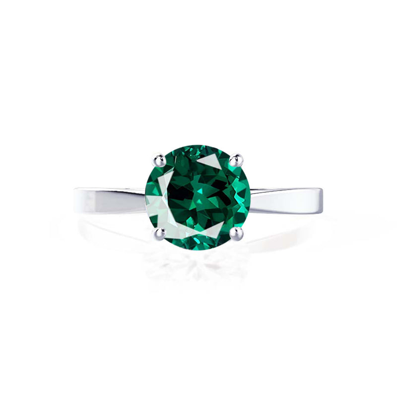 LOTTIE - Chatham® Round Emerald Solitaire Engagement Ring 950 Platinum