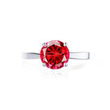LOTTIE - Chatham® Round Ruby Solitaire Engagement Ring 950 Platinum