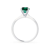LOTTIE - Chatham® Round Emerald Solitaire Engagement Ring 950 Platinum