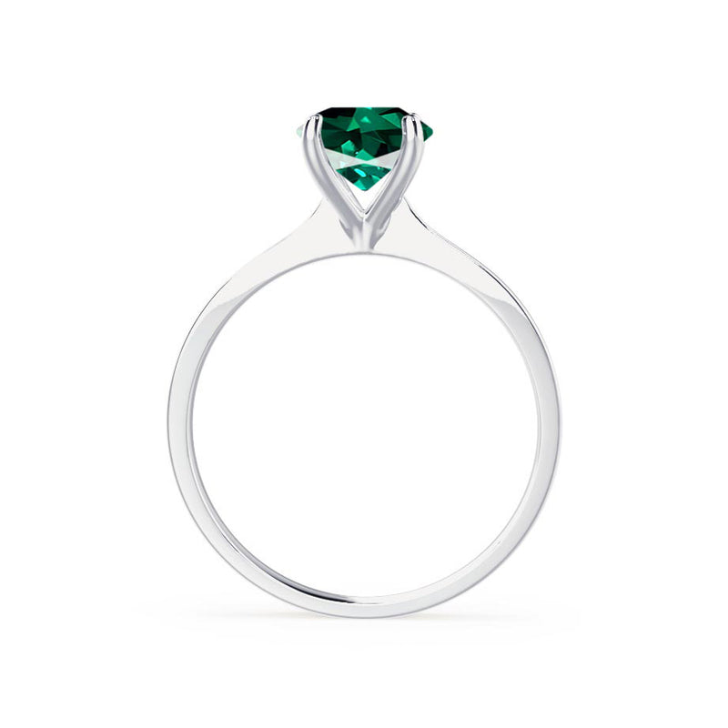 LOTTIE - Chatham® Round Emerald Solitaire Engagement Ring 950 Platinum