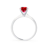 LOTTIE - Chatham® Round Ruby Solitaire Engagement Ring 950 Platinum