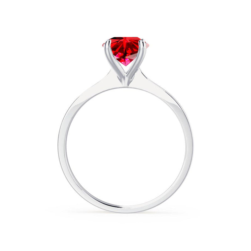LOTTIE - Chatham® Round Ruby Solitaire Engagement Ring 950 Platinum
