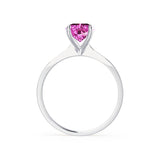 LOTTIE - Chatham® Round Pink Sapphire Solitaire Engagement Ring 950 Platinum