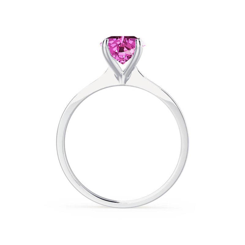 LOTTIE - Chatham® Round Pink Sapphire Solitaire Engagement Ring 950 Platinum