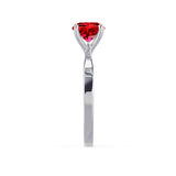LOTTIE - Chatham® Round Ruby Solitaire Engagement Ring 950 Platinum