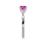 LOTTIE - Chatham® Round Pink Sapphire Solitaire Engagement Ring 950 Platinum