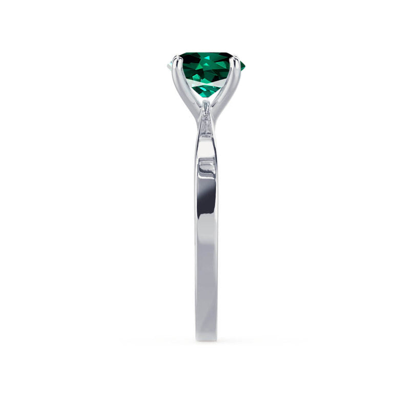 LOTTIE - Chatham® Round Emerald Solitaire Engagement Ring 950 Platinum